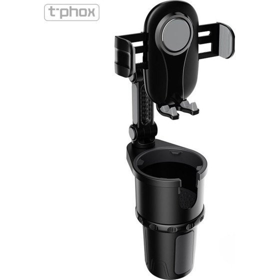 T-Phox Car Holder TH-07 With Cup Holder BLACK