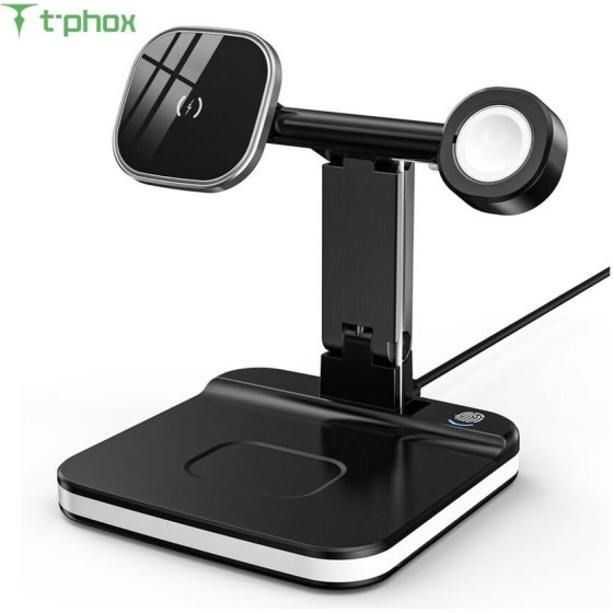 T-Phox Inductive Charger 5IN1 Magnetic Wireless 15W BLACK