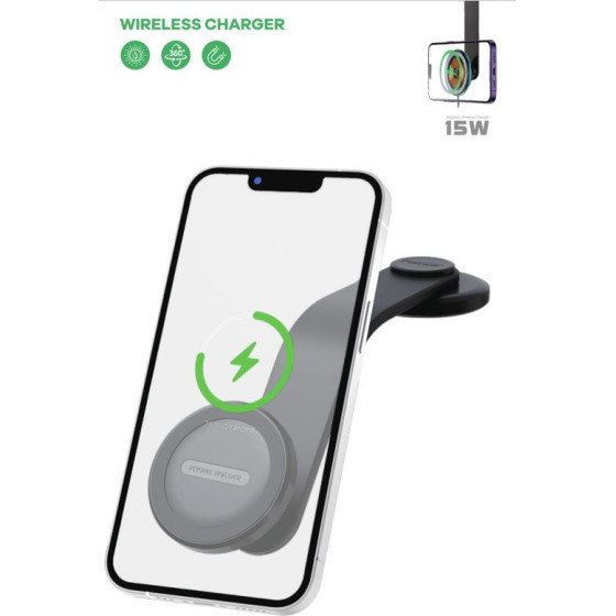 T-Phox Mag On 15W Magnetic Wireless Car Mount BLACK