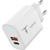 T-Phox Wall Charger Glory 45W USB/USB-C WHITE