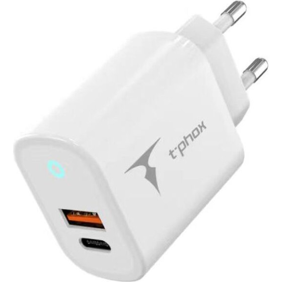 T-Phox Wall Charger Glory 45W USB/USB-C WHITE