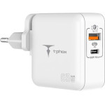 T-Phox Wall Charger Mega T-PP09 Gan Pd 65W USB/USB-C WHITE