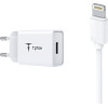 T-Phox Wall Charger MINI-Eu Lightning White 1.2M 2.4A