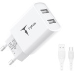 T-Phox Wall Charger Pocket Series 2xUsb TCC-224 12W + USB-C Cable WHITE