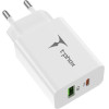 T-Phox Wall Charger Speedy USB-C 20W + Usb 18W Qc 3.0 WHITE