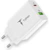 T-Phox Wall Charger Speedy USB-C 20W + Usb 18W Qc 3.0 WHITE