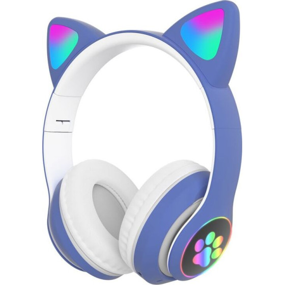 Telcon BLUETOOTH/Led Headphones Cat Ears For Children BLUE
