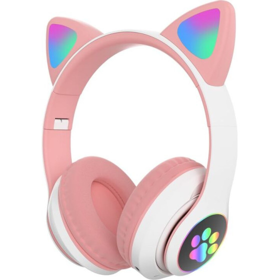 Telcon BLUETOOTH/Led Headphones Cat Ears For Children PINK