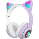Telcon BLUETOOTH/Led Headphones Cat Ears For Children PURPLE
