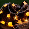 Telcon Led Garland 1,5M (10 Led LAMPS) Usb Balcony Stars + Balls Warm WHITE