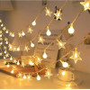 Telcon Led Garland 1,5M (10 Led LAMPS) Usb Balcony Stars + Balls Warm WHITE