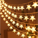 Telcon Led Garland 10M (80 Led LAMPS) Usb Stars Warm WHITE
