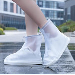 Telcon Rainproof Shoe Covers M (37-38) With A Zipper WHITE