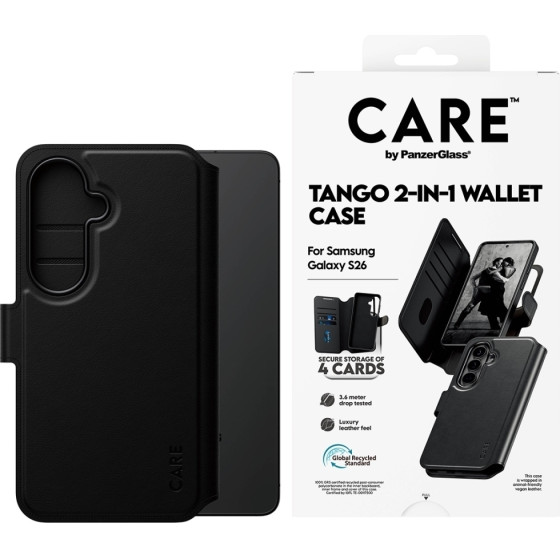 PanzerGlass Case Care By Tango 2in1 Wallet For Samsung Galaxy S26 Black - (CR85966)