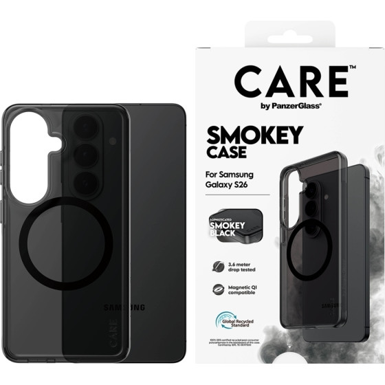 PanzerGlass Case Care By Urban Explorer Smokey w. Black Qi For Samsung Galaxy S26 Black - (CR29155)
