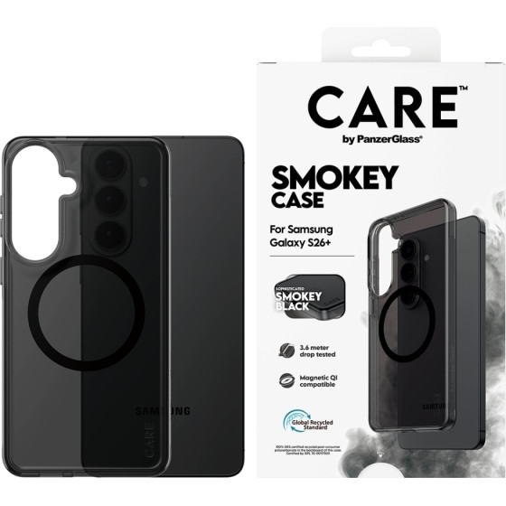 PanzerGlass Case Care By Urban Explorer Smokey w. Black Qi For Samsung Galaxy S26 Plus Black - (CR47197)