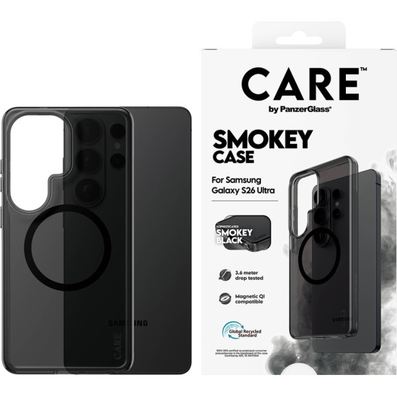 PanzerGlass Case Care By Urban Explorer Smokey w. Black Qi For Samsung Galaxy S26 Ultra Black - (CR60968)
