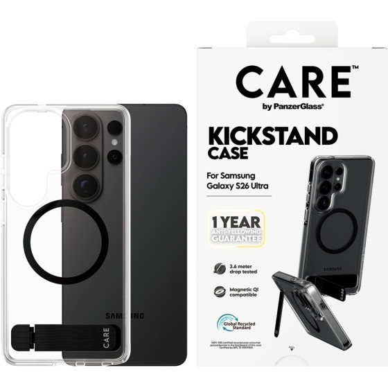 PanzerGlass Case Care By Urban Explorer w. Black Qi For Samsung Galaxy S26 Ultra Transparent - (CR12202)