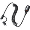Remax Car Charger Ruichy Series 45 RCC356 + LIGHTNING/USB-C Cable BLACK