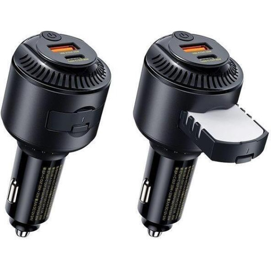Remax Car Charger Yatoy Series With Scent 60W Pd Qc RCC353 1xUsb + 1XuSB-C BLACK