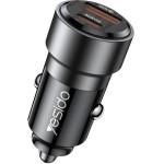 Yesido Car Charger Y54 60W QC3.0 USB-A+C + TYPE-C/Lightning Cable 60W BLACK