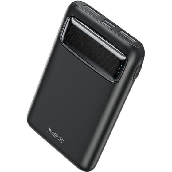 Yesido Powerbank YP33 5 000 Mah LED, 2xUSB-A + USB-C BLACK