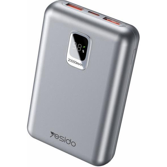 Yesido Powerbank YP47 20 000 Mah 22.5W + Pd 20W Led silver