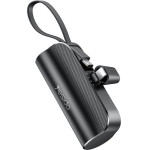 Yesido Powerbank YP68 5000 Mah 12W + USB-C CABLE, Lightning Connector BLACK