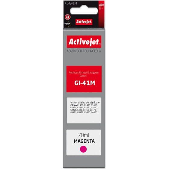 Activejet Ink Bottle For Canon printers, Replacement For Canon GI-41M 4544C001; Supreme; 70 ml; Purple - (AC-G41M)