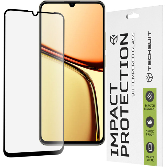 Techsuit - 111D Full Cover / Full Glue Glass - Realme C61 / Realme C63 - Black