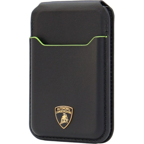 Audi Magnetic Wallet Lamborghini D1 Genuine Leather Magsafe Phone Stand Green - (LB-MSCH-TE/D1-BK/GN)