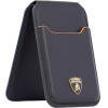 Audi Magnetic Wallet Lamborghini D1 Genuine Leather Magsafe Phone Stand Orange - (LB-MSCH-TE/D1-BK/OE)