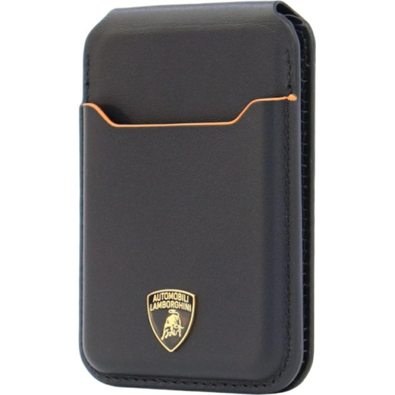 Audi Magnetic Wallet Lamborghini D1 Genuine Leather Magsafe Phone Stand Orange - (LB-MSCH-TE/D1-BK/OE)