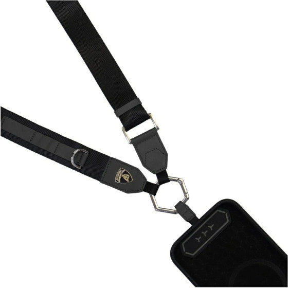 Audi Universal Lamborghini D1 Crossbody Webbing Strap Black - (LB-CBLWSGL-TE/D1-BK)