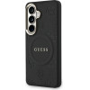 Guess Case Saffiano Peony Embossed Ring Magsafe For Samsung Galaxy S26 Black - (GUHMS26SPSAMSECK)