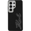 Karl Lagerfeld Case Grained Signature Metal Resin Logo For Samsung Galaxy S26 Ultra Black - (KLHCS26LPGFKSRSK)
