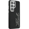 Karl Lagerfeld Case Grained Signature Metal Resin Logo For Samsung Galaxy S26 Ultra Black - (KLHCS26LPGFKSRSK)