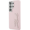 Karl Lagerfeld Case Grained Signature Metal Resin Logo For Samsung Galaxy S26 Ultra Pink - (KLHCS26LPGFKSRSP)