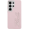 Karl Lagerfeld Case Grained Signature Metal Resin Logo For Samsung Galaxy S26 Ultra Pink - (KLHCS26LPGFKSRSP)