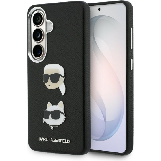 Karl Lagerfeld Case Saffiano Double Heads Metal For Samsung Galaxy S26 Black - (KLHCS26SPSFDHPOK)