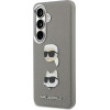 Karl Lagerfeld Case Saffiano Double Heads Metal For Samsung Galaxy S26 Silver - (KLHCS26SPSFDHPOG)