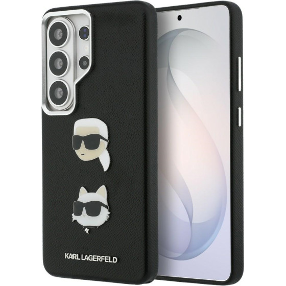 Karl Lagerfeld Case Saffiano Double Heads Metal For Samsung Galaxy S26 Ultra Black - (KLHCS26LPSFDHPOK)