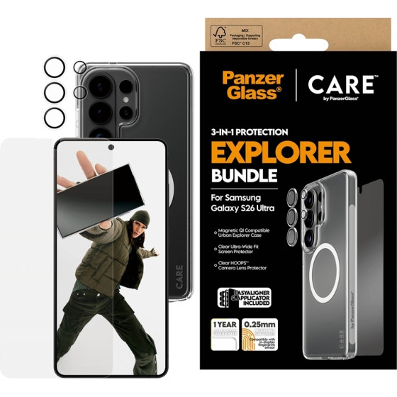 PanzerGlass Care By 3-in-1 Protective Set Case + Glass + Lens For Samsung Galaxy S26 Ultra - (CR46018)