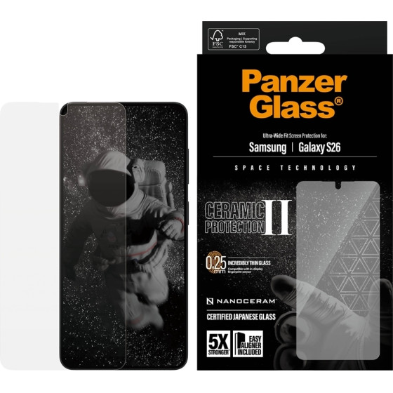 PanzerGlass Ceramic Glass Ultra-Wide Fit Easyaligner For Samsung Galaxy S26 - (PG19519)