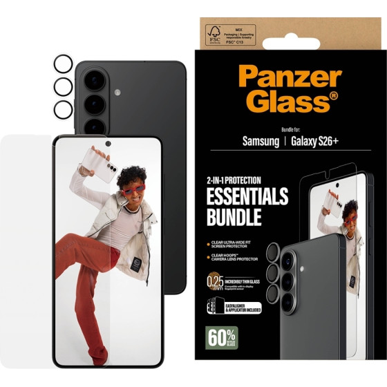 PanzerGlass Hoops 2-in-1 Ultra-Wide Fit Glass + Lens Protection Set For Samsung Galaxy S26+ Brown - (PG26667)