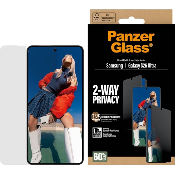 PanzerGlass Privacy Tempered Glass Safe By Ultra-Wide Fit Easyaligner For Samsung Galaxy S26 Ultra - (PG50721)