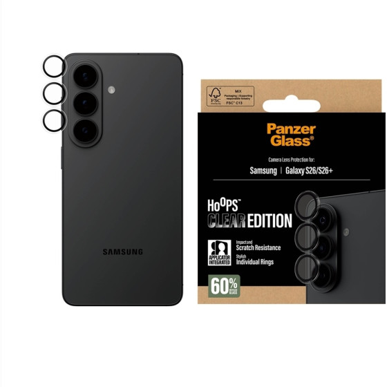 PanzerGlass Tempered Glass For Camera Lens Hoops Lens Protector For Samsung Galaxy S26 / S26+ Transp - (PG88885)