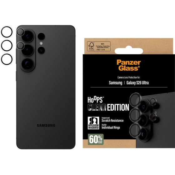 PanzerGlass Tempered Glass For The Camera Lens Hoops Lens Protector For Samsung Galaxy S26 Ultra Tra - (PG34551)