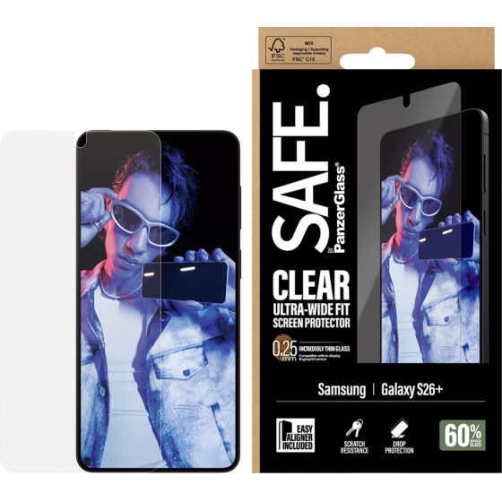 PanzerGlass Tempered Glass Safe By Screen Protector For Samsung Galaxy S26+ - (SA70947)