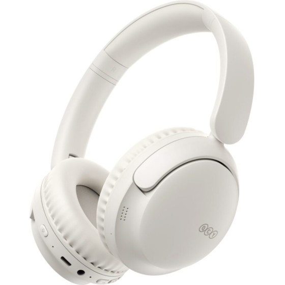 QCY H2S Lite Headphones White - Type-C & Bluetooth Clear Call Enc iOS/Android 60hOurs 10m 40mm - (QCY-H2S Lite White)